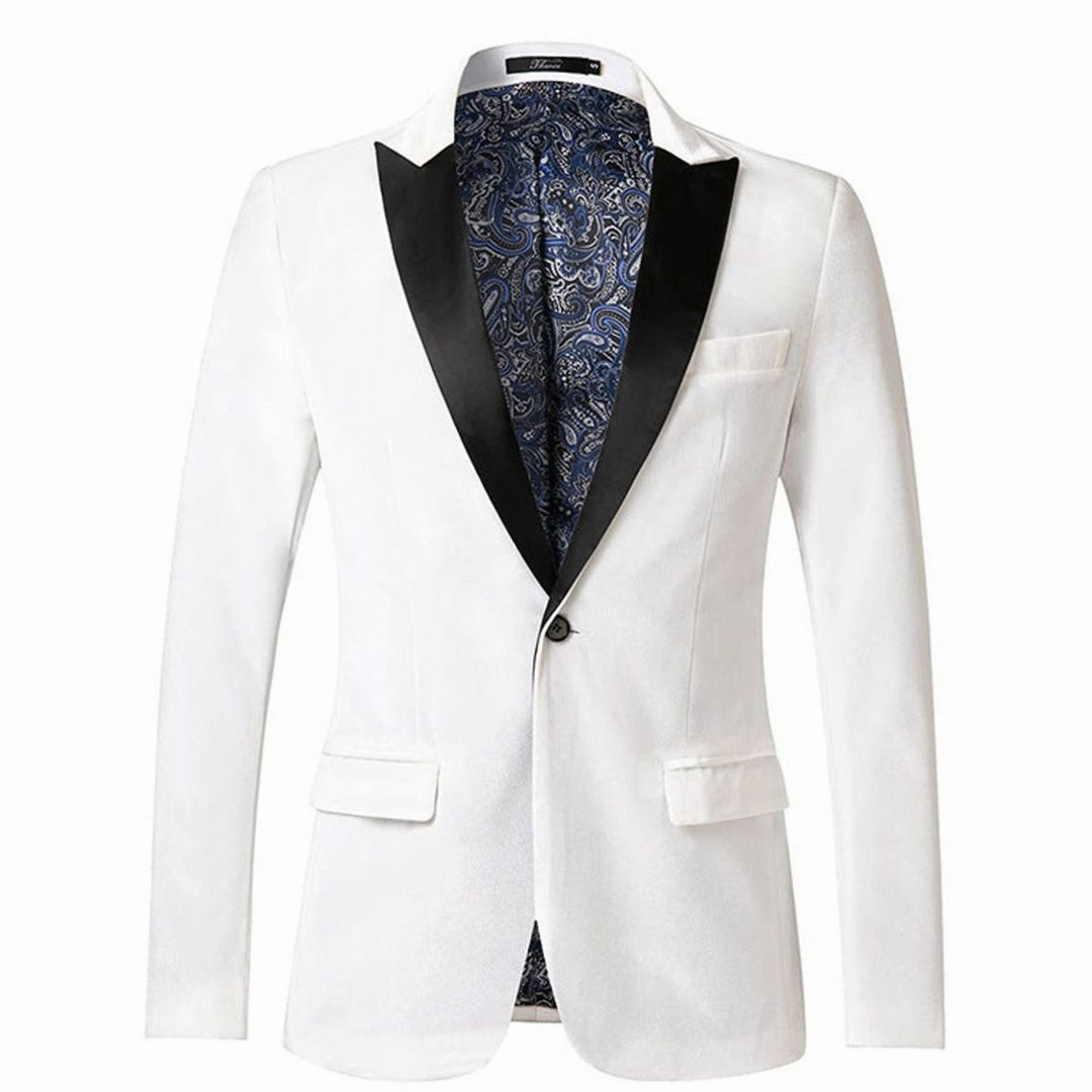 Men's Slim-Fit Velvet Blazer Single-Button Tuxedo Jacket