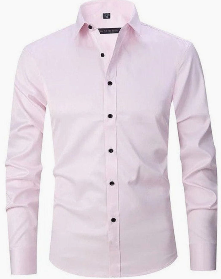 Men's Slim Fit Wrinkle-Free Button-Up Dress Shirt - Pink