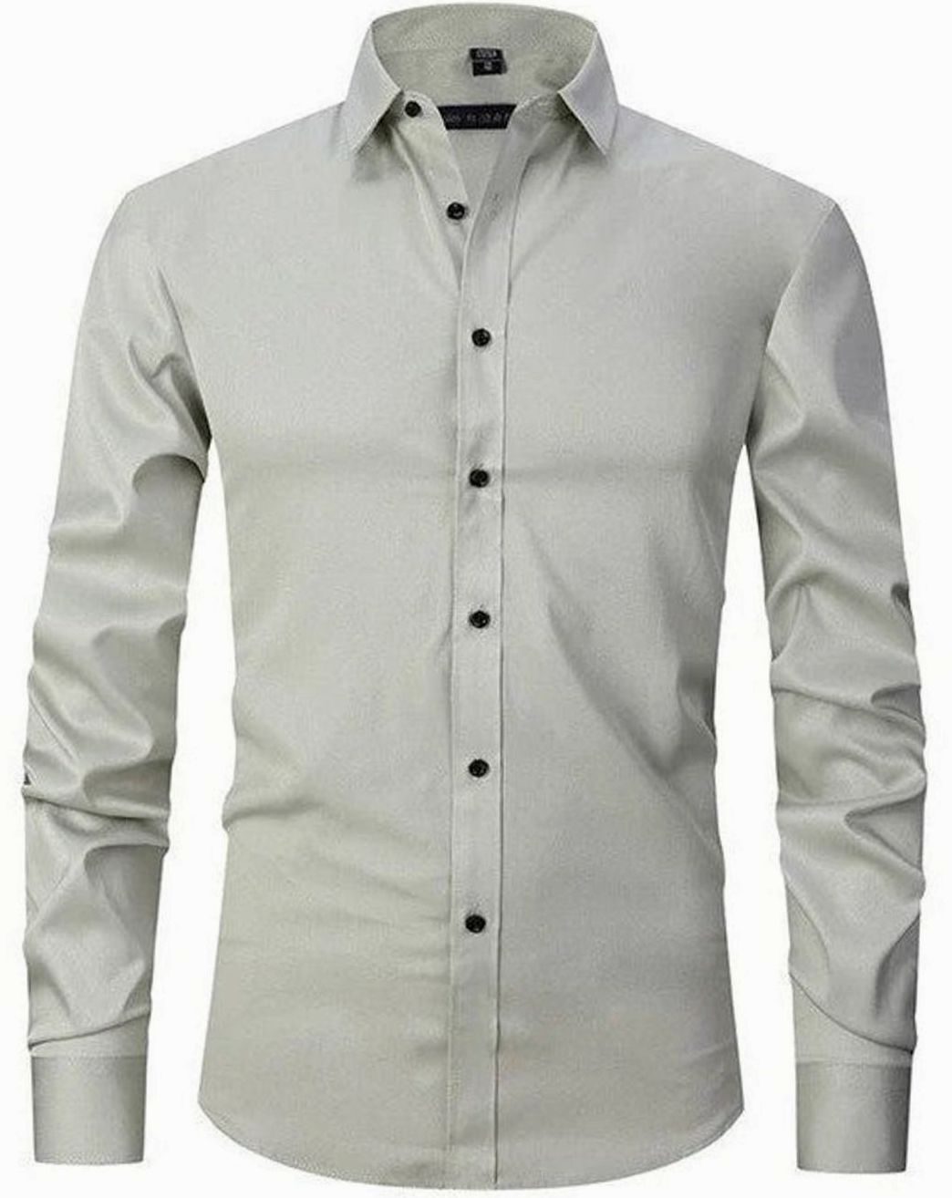 Men's Slim Fit Wrinkle-Free Button-Up Dress Shirt - Sage Green