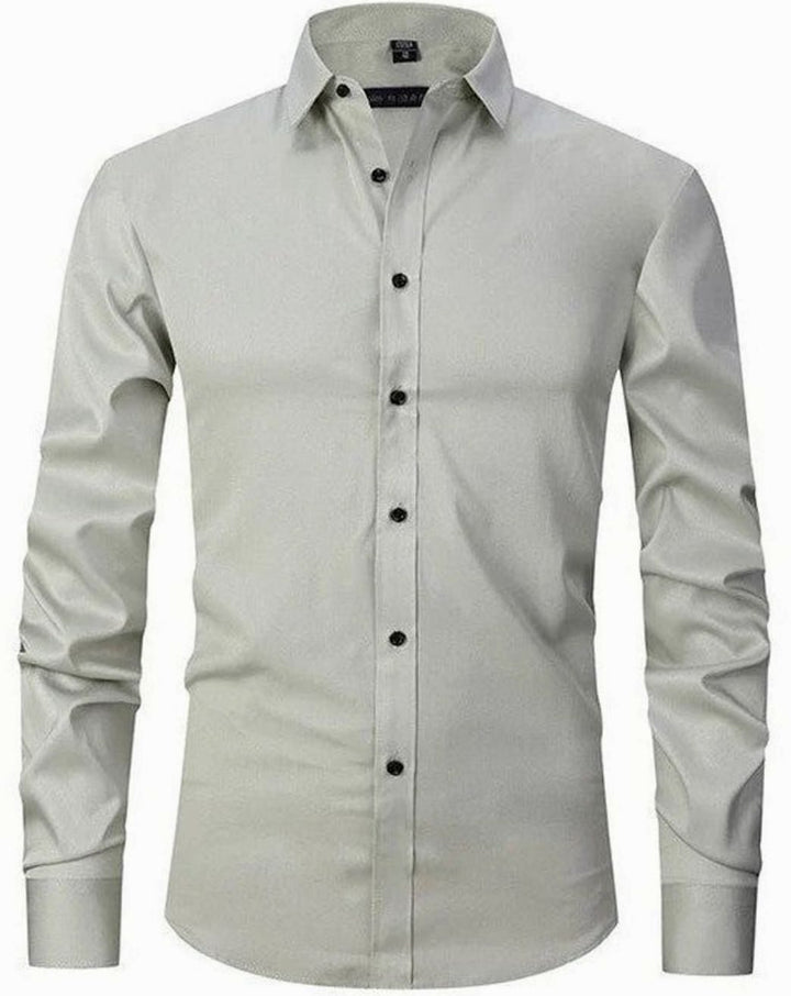 Men's Slim Fit Wrinkle-Free Button-Up Dress Shirt - Sage Green