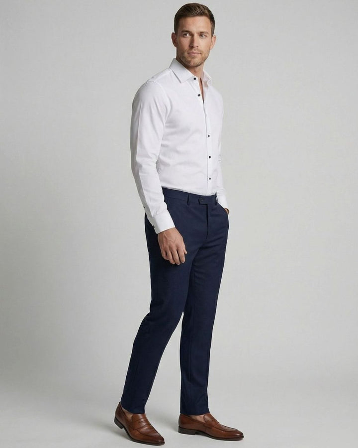 Men's Slim Fit Wrinkle-Free Button-Up Dress Shirt