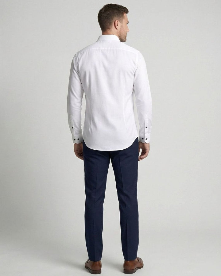 Men's Slim Fit Wrinkle-Free Button-Up Dress Shirt