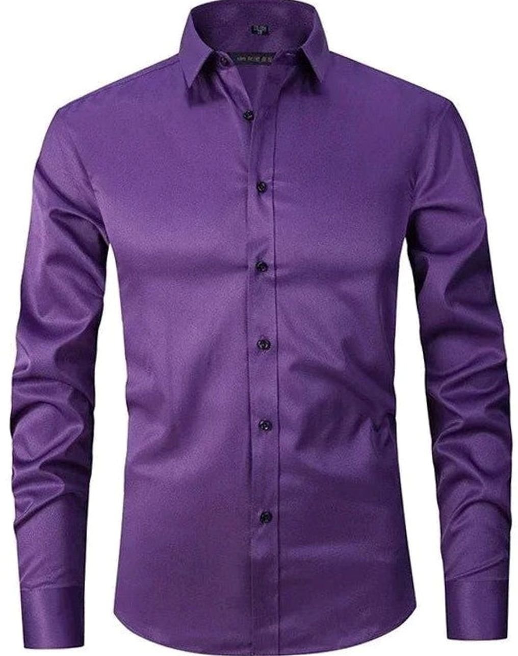 Men's Slim Fit Wrinkle-Free Button-Up Dress Shirt - Purple