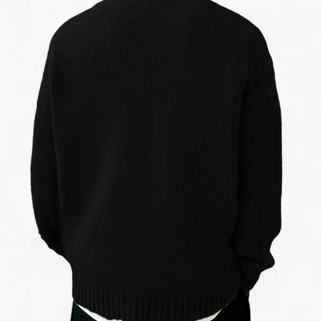 Men's Solid Crewneck Pullover Knit Sweater