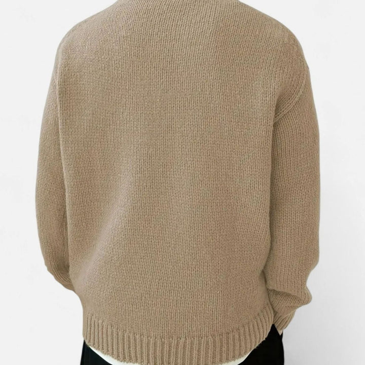 Men's Solid Crewneck Pullover Knit Sweater