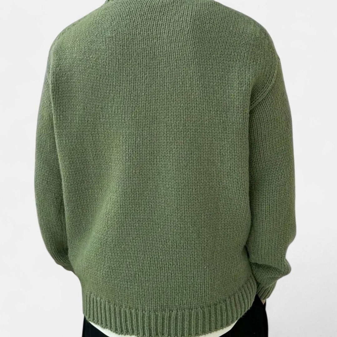 Men's Solid Crewneck Pullover Knit Sweater