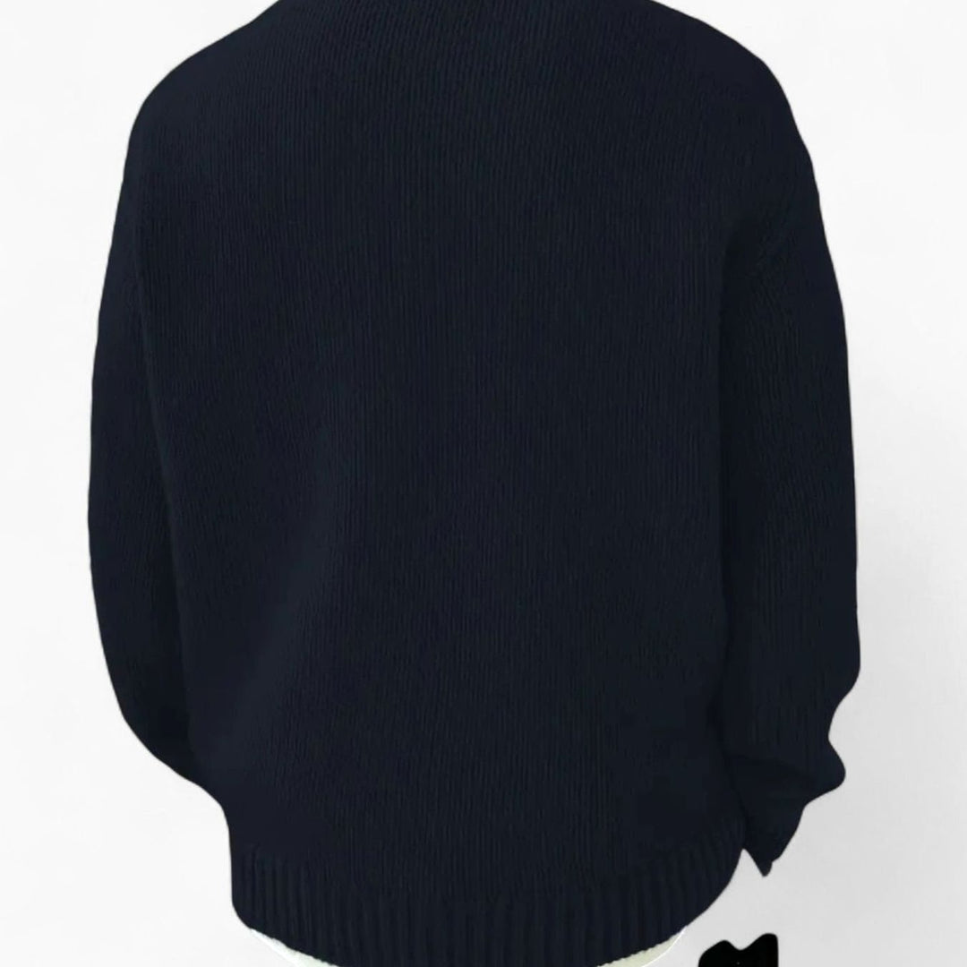 Men's Solid Crewneck Pullover Knit Sweater