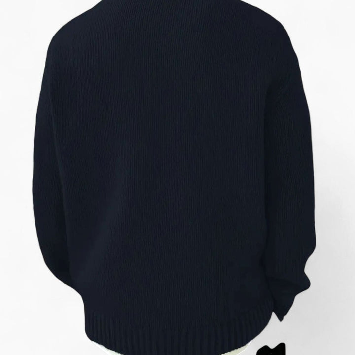 Men's Solid Crewneck Pullover Knit Sweater