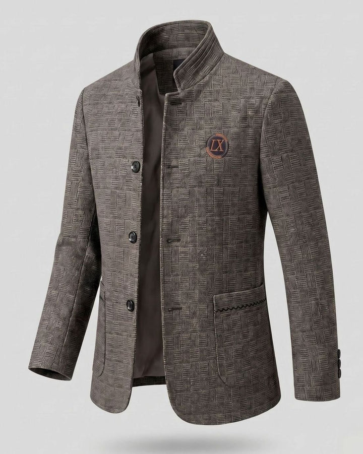 Men's Stand-Collar Padded Short Winter Coat - Coffee Brown