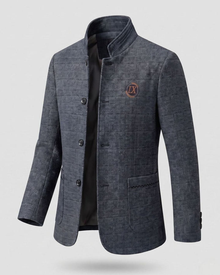 Men's Stand-Collar Padded Short Winter Coat - Dark Navy