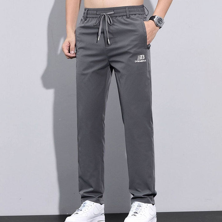 Men's Straight-Leg Drawstring Sweat Pants Zip Pockets