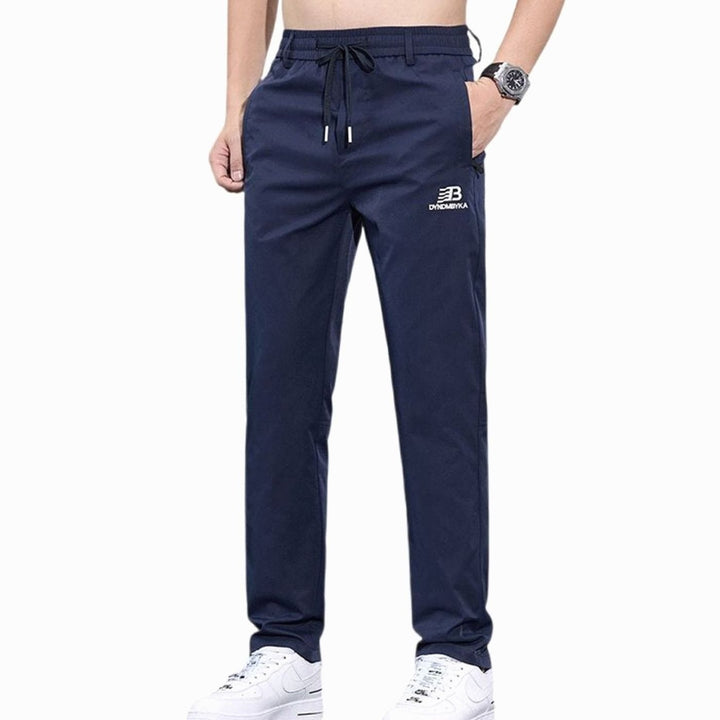 Men's Straight-Leg Drawstring Sweat Pants Zip Pockets