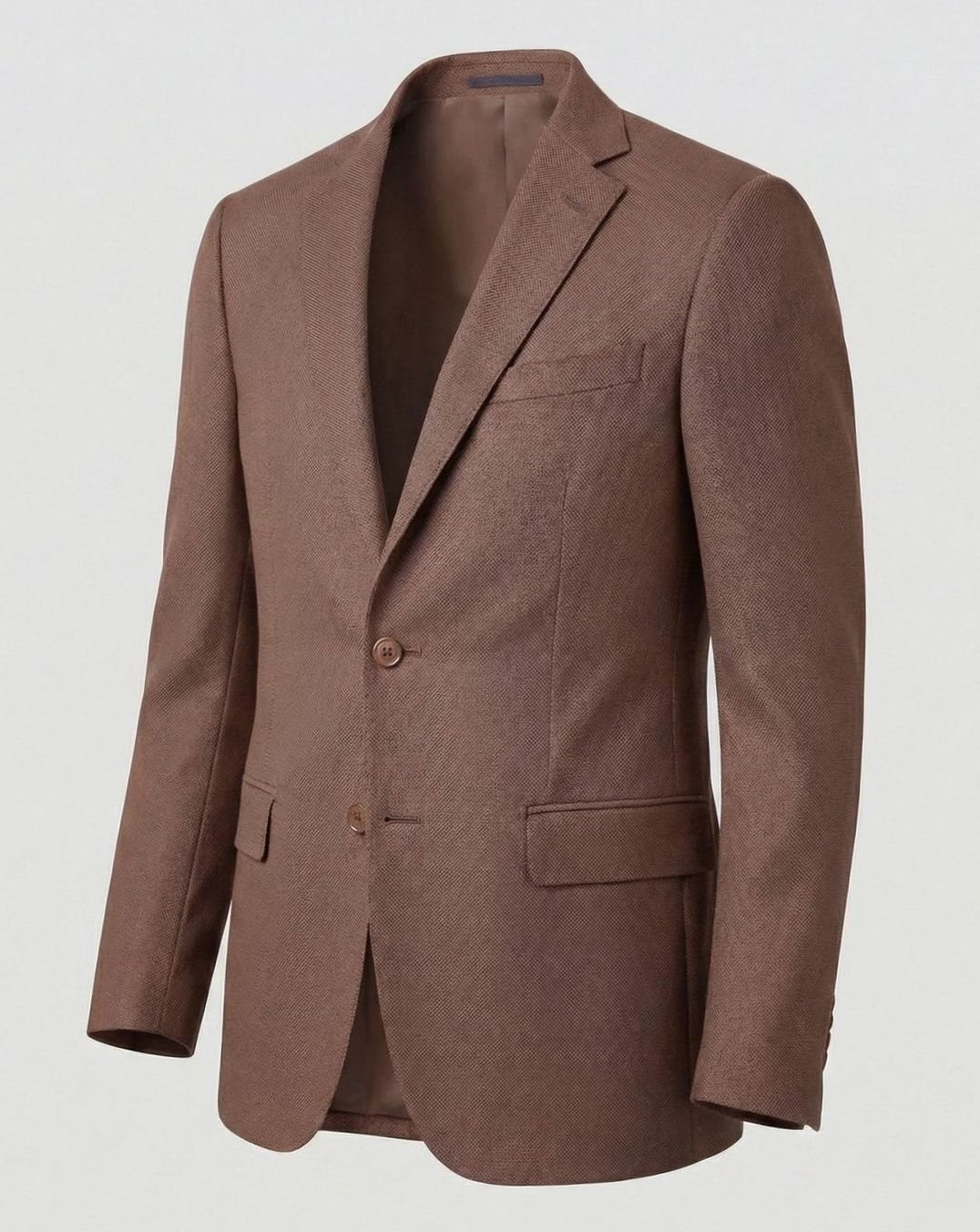 Men's Stretch Textured Two-Button Slim-Fit Blazer Jacket - Brown