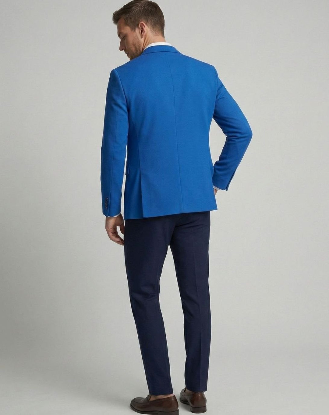Men's Stretch Textured Two-Button Slim-Fit Blazer Jacket