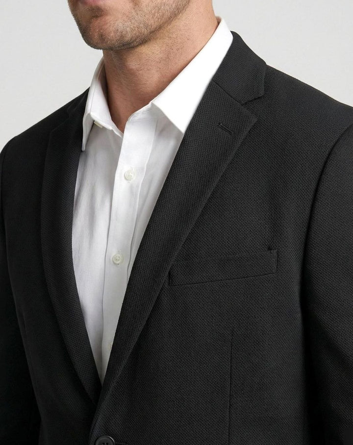 Men's Stretch Textured Two-Button Slim-Fit Blazer Jacket