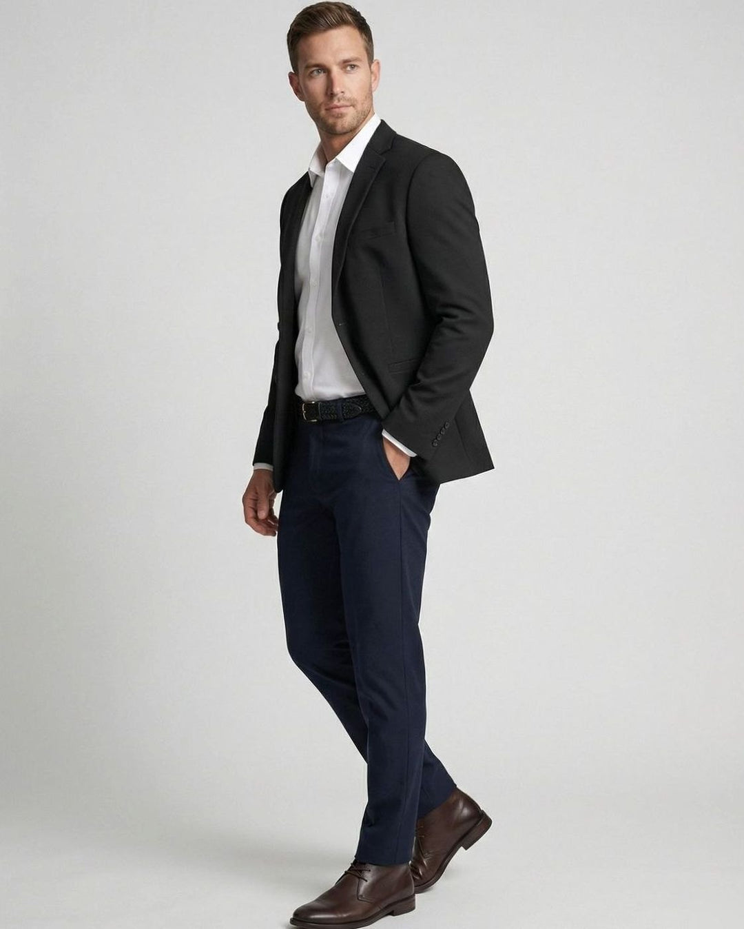 Men's Stretch Textured Two-Button Slim-Fit Blazer Jacket