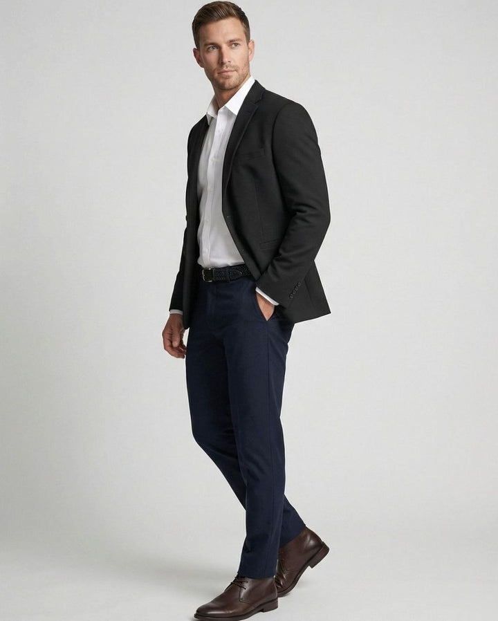 Men's Stretch Textured Two-Button Slim-Fit Blazer Jacket