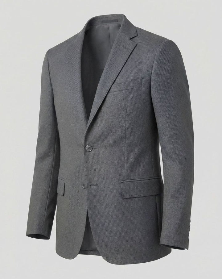 Men's Stretch Textured Two-Button Slim-Fit Blazer Jacket - Dark Gray