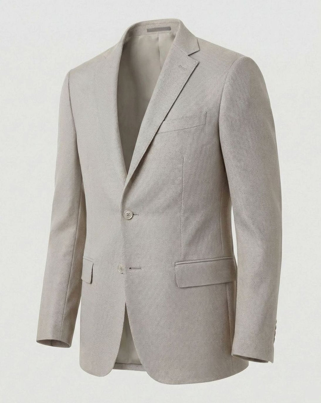Men's Stretch Textured Two-Button Slim-Fit Blazer Jacket - Light Gray