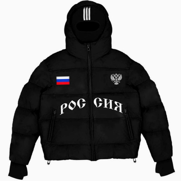 Men's Stylish Puffer Jacket Hooded Full-Zip Winter Coat