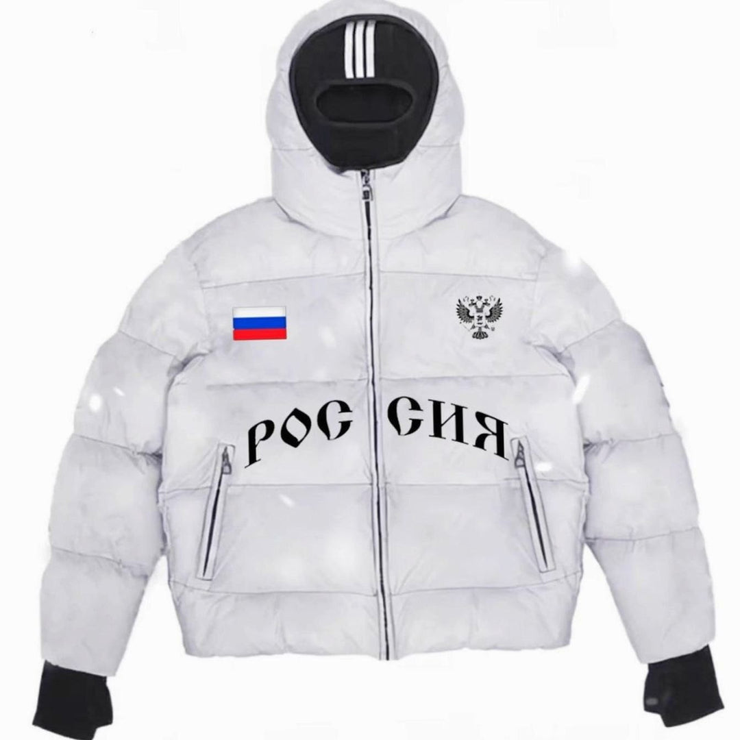 Men's Stylish Puffer Jacket Hooded Full-Zip Winter Coat
