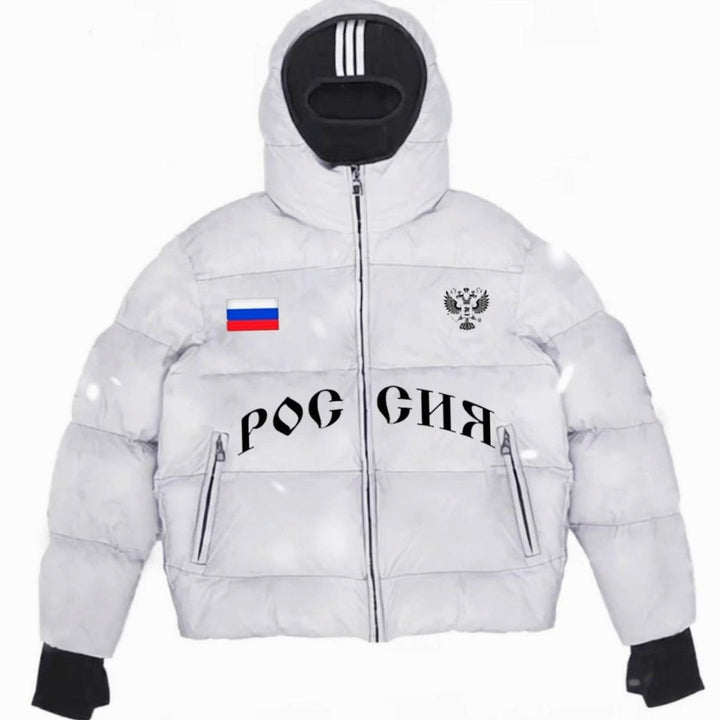 Men's Stylish Puffer Jacket Hooded Full-Zip Winter Coat