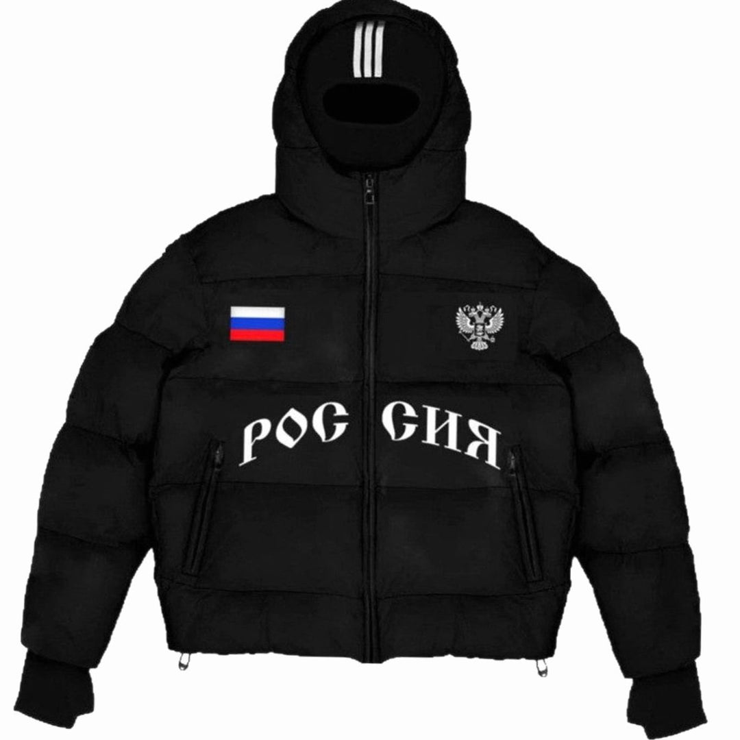 Men's Stylish Puffer Jacket Hooded Full-Zip Winter Coat