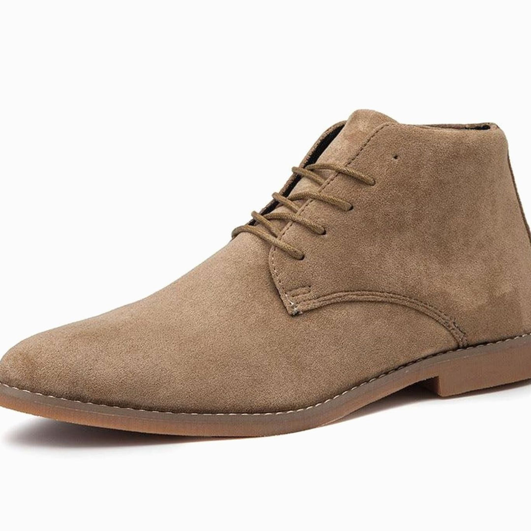 Men's Suede Round-Toe Lace-Up Ankle Boots