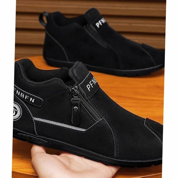 Men's Suede Slip-On Ankle Boots Side-Zip Chelsea Style