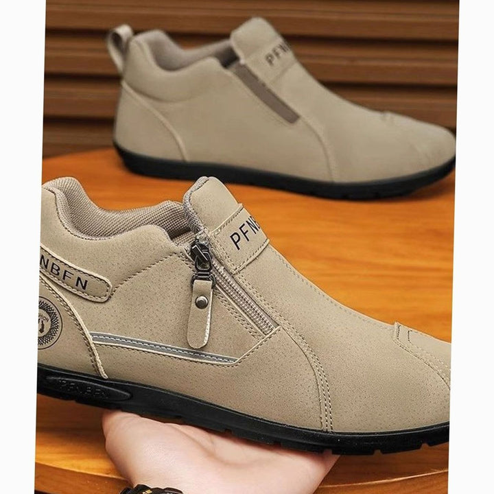 Men's Suede Slip-On Ankle Boots Side-Zip Chelsea Style