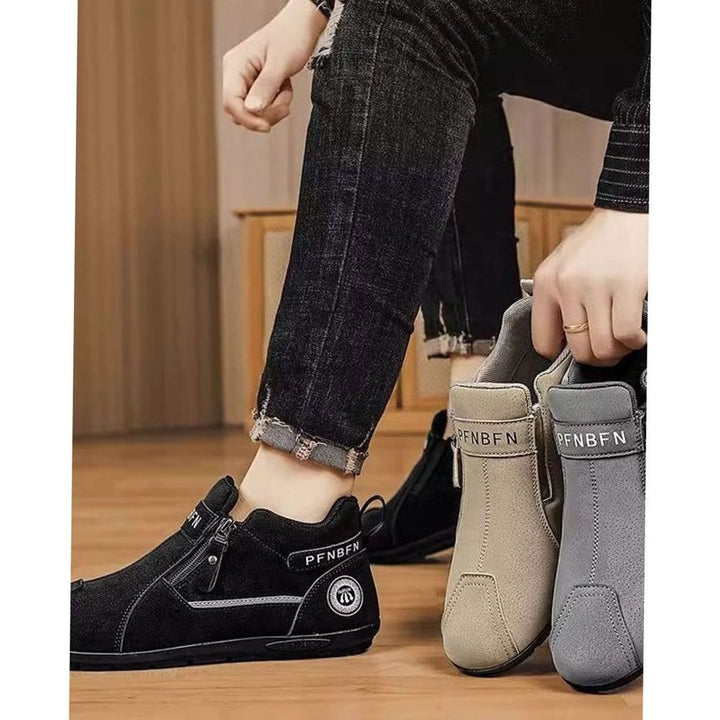 Men's Suede Slip-On Ankle Boots Side-Zip Chelsea Style