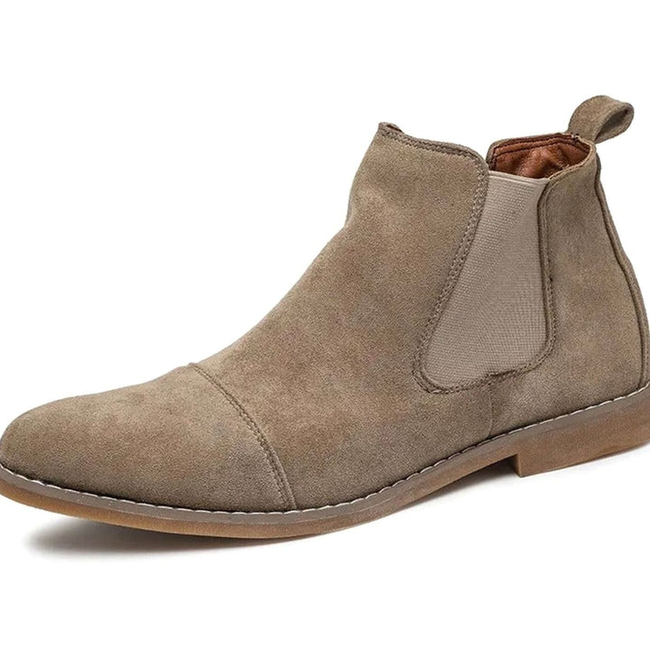 Men's Suede Slip-On Chelsea Boots - Beige