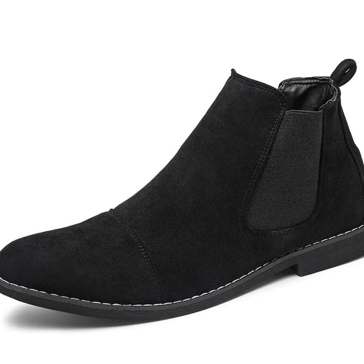 Men's Suede Slip-On Chelsea Boots - Black