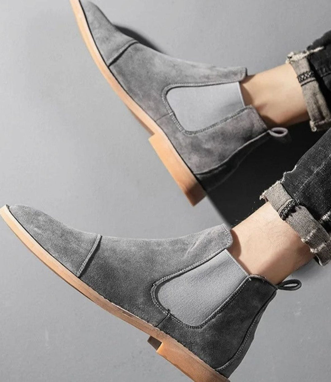 Men's Suede Slip-On Chelsea Boots