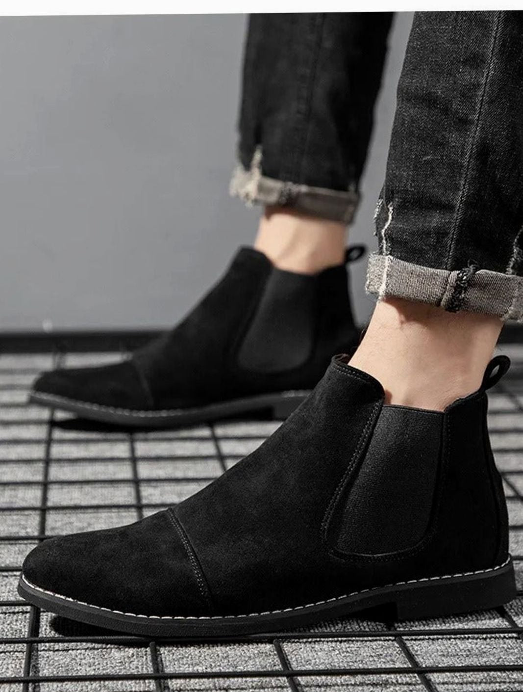 Men's Suede Slip-On Chelsea Boots