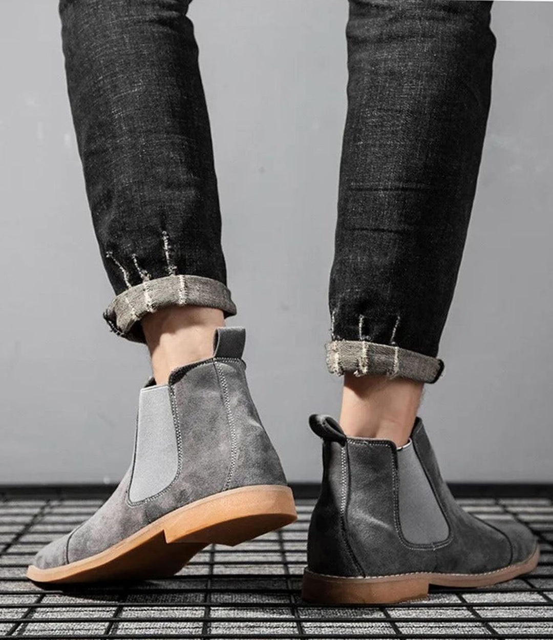 Men's Suede Slip-On Chelsea Boots