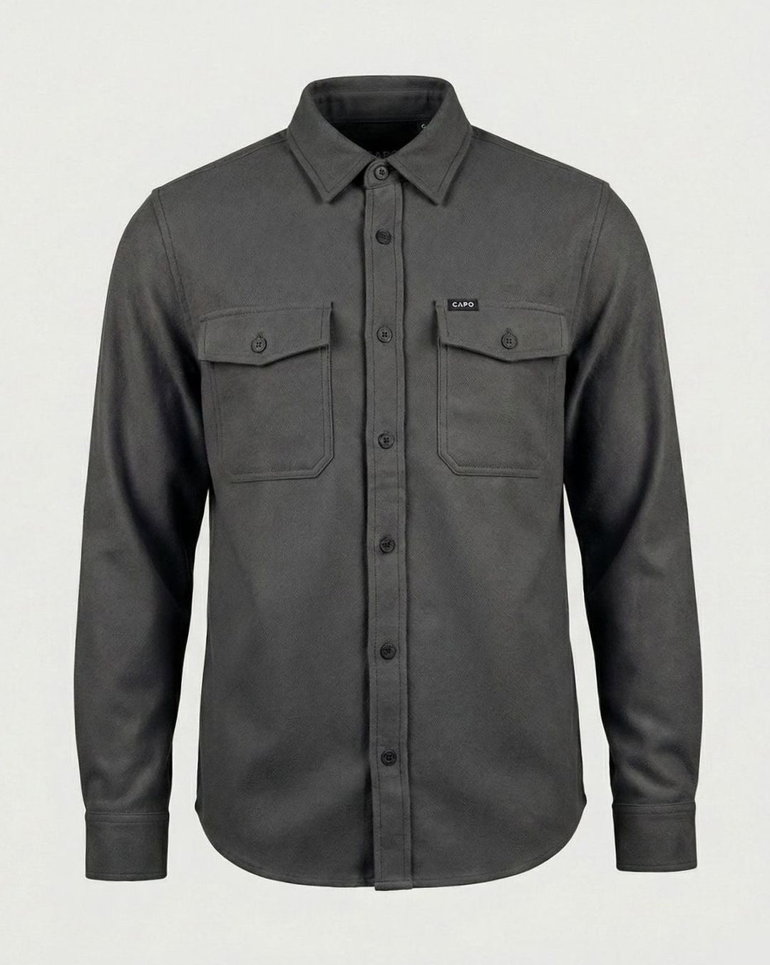 Men's Suede-Touch Button-Up Overshirt Jacket - Dark Gray