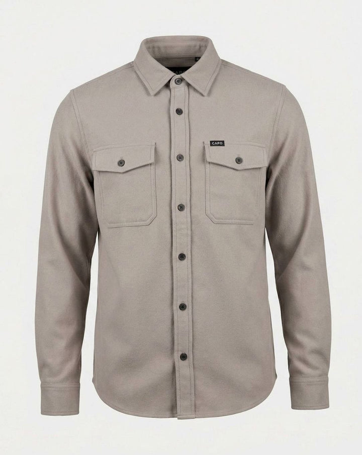 Men's Suede-Touch Button-Up Overshirt Jacket