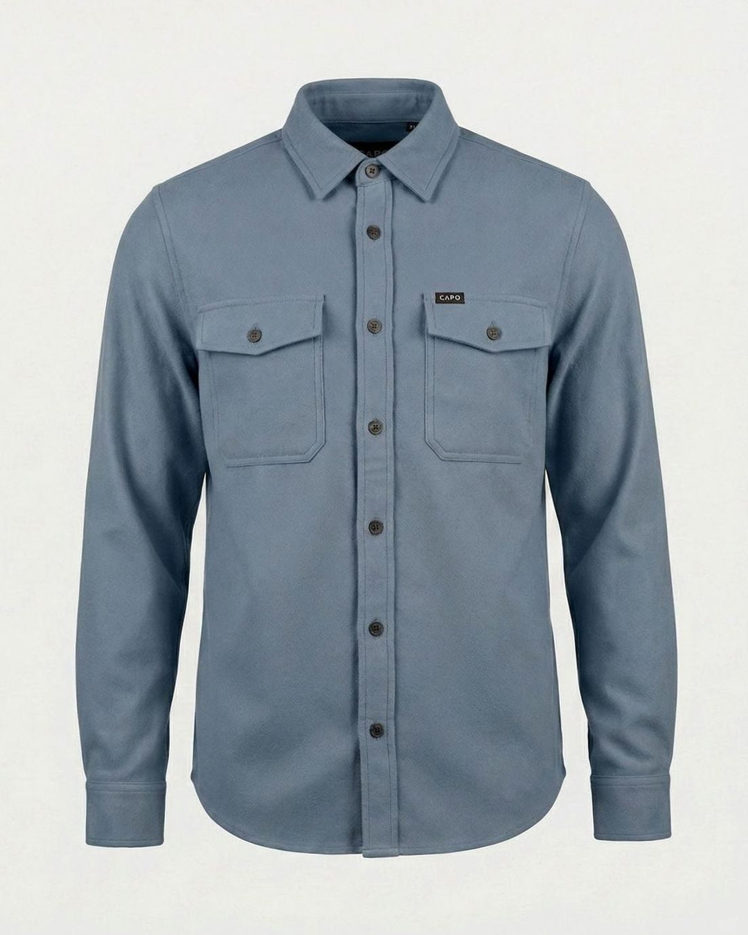 Men's Suede-Touch Button-Up Overshirt Jacket - Blue