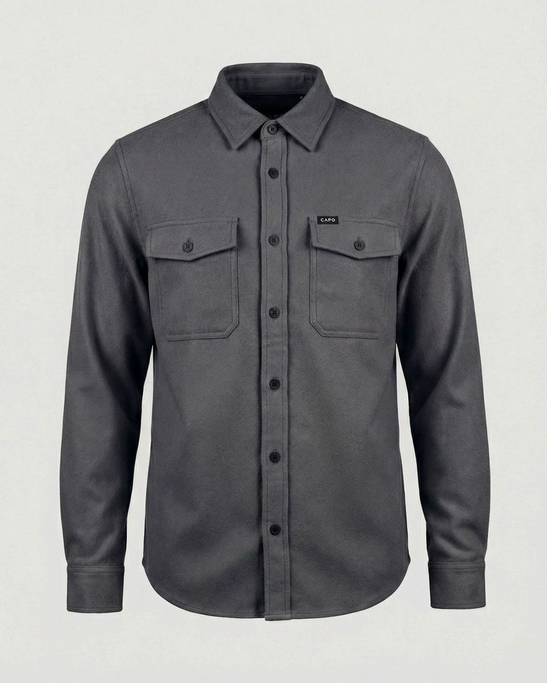 Men's Suede-Touch Button-Up Overshirt Jacket - Gray