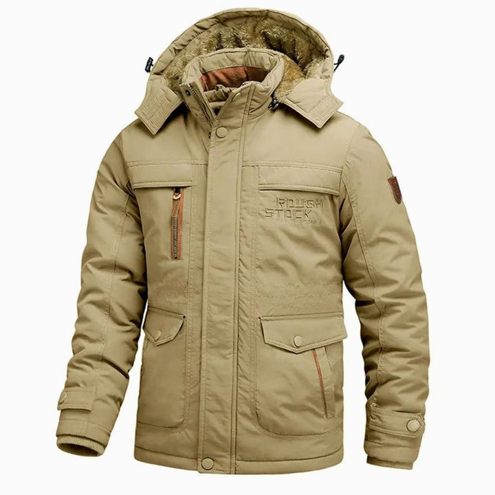Men's Tactical Waterproof Winter Coat Fleece-Lined Detachable Hood