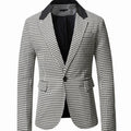 Lucas | Men's Tailored Blazer Houndstooth Single-Button Notch Lapel Sport Coat