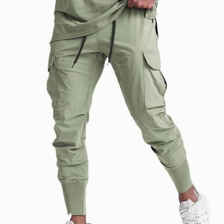 Men's Tapered Cargo Pants Drawstring Jogger - Light Green