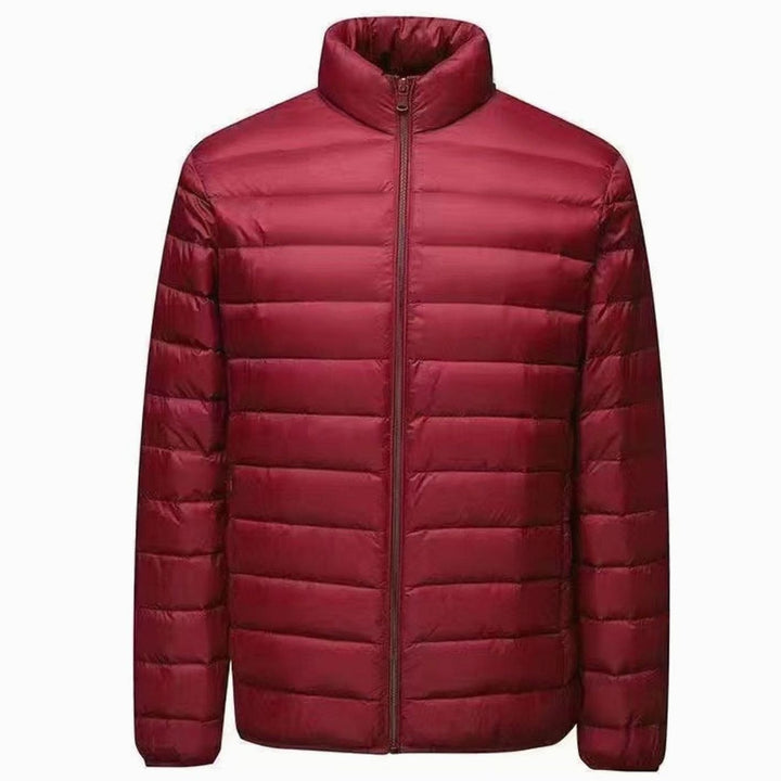 Men's Ultralight Micro Quilted Puffer Jacket Stand-Up Collar - Wine Red Stand-Up Collar