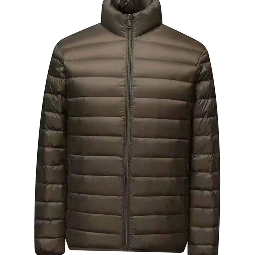 Men's Ultralight Micro Quilted Puffer Jacket Stand-Up Collar - Military Green Stand-Up Collar