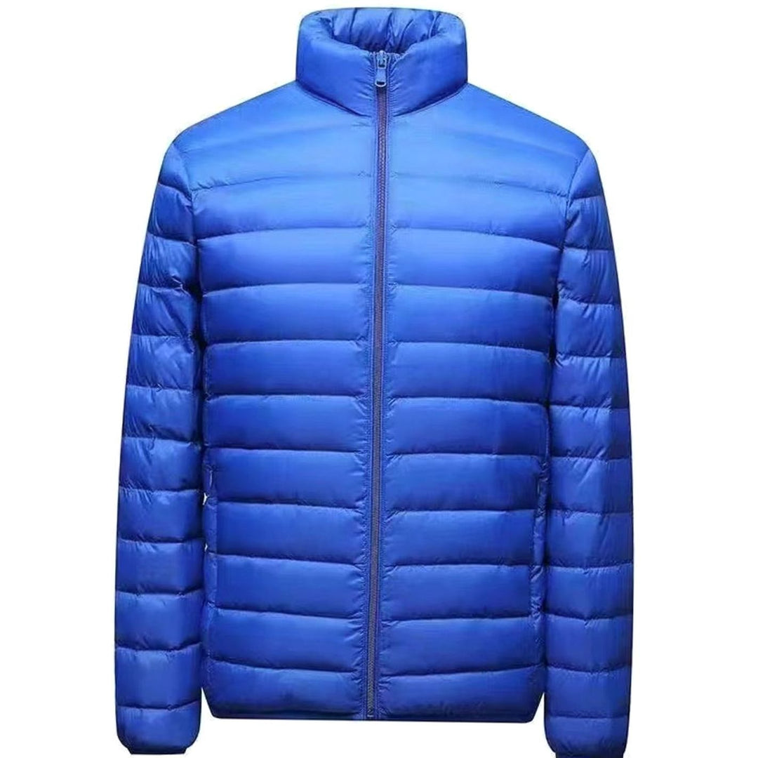 Men's Ultralight Micro Quilted Puffer Jacket Stand-Up Collar - Royal Blue Stand-Up Collar