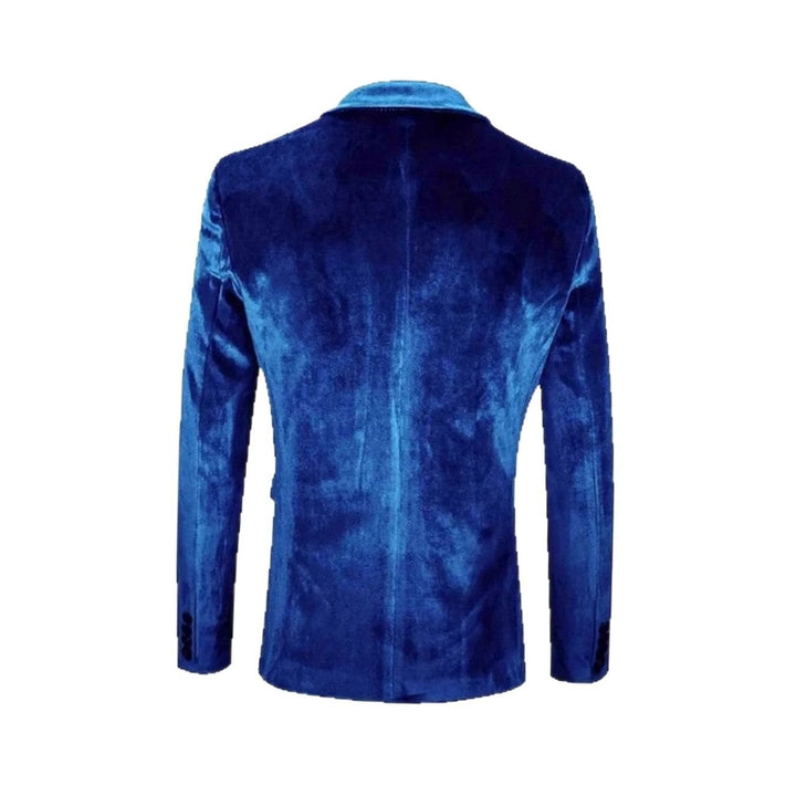 Men's Velvet Single-Button Notch-Lapel Blazer Jacket