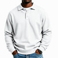 Mason | Men's Waffle Knit Long Sleeve Polo Shirt Relaxed-Fit Button Placket