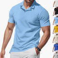 Samuel | Men's Waffle-Knit Short-Sleeve V-Neck Polo Shirt