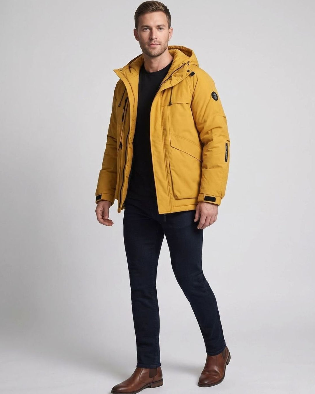 Men's Water-Repellent Hooded Puffer Winter Jacket